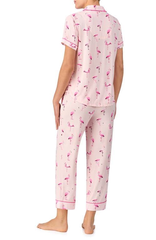 Kate Spade New York Printed Short Sleeve Pajama Set In Pink Flamingo