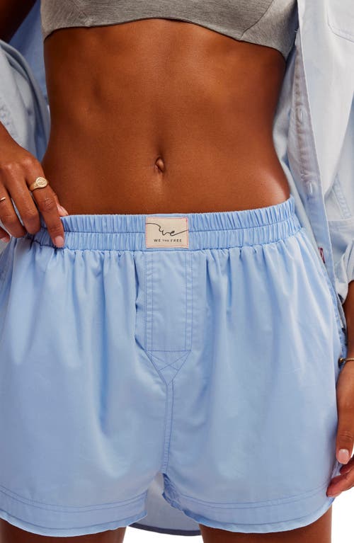 Free People Day To Day Boxer Shorts In Blue