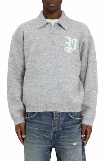 PURPLE BRAND Relaxed Fit Intarsia Logo Polo Sweater