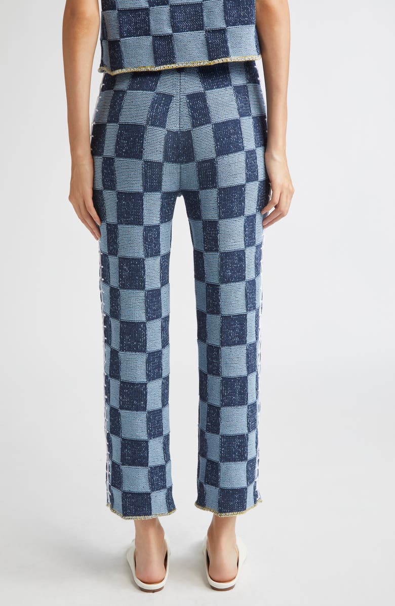 YanYan Checkerboard Knit Straight Leg Pants, Alternate, color, Denim
