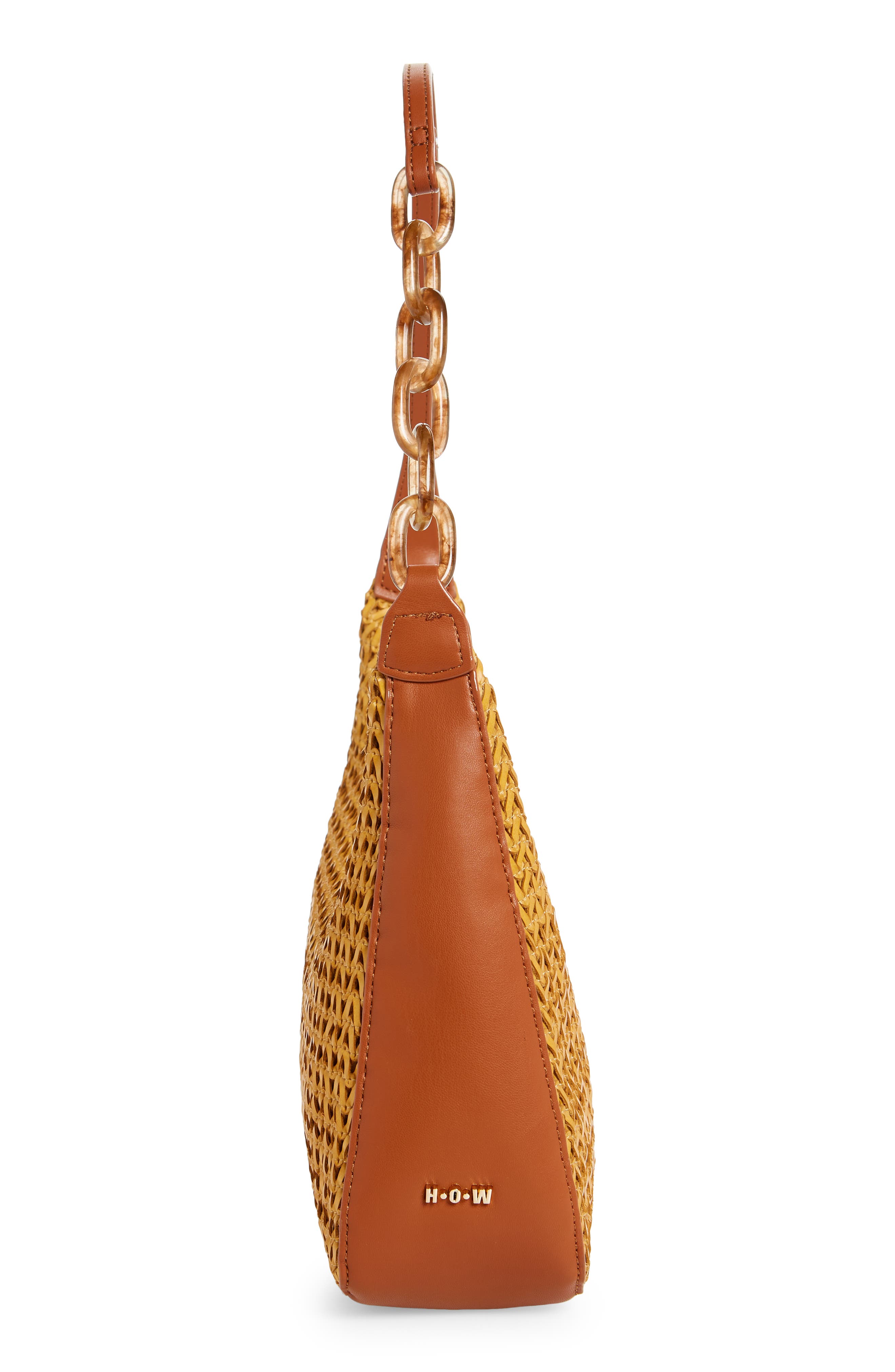 Newbie Vegan Leather Hobo, Alternate, color, TAN WOVEN