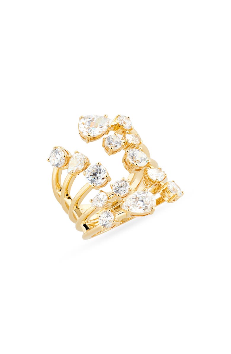 Nadri Hollywood Multi Row Cubic Zirconia Ring, Main, color, Gold