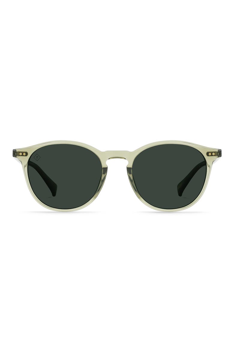 Basq 50mm Polarized Round Sunglasses, Main, color, CAMBRIA/ GREEN POLAR