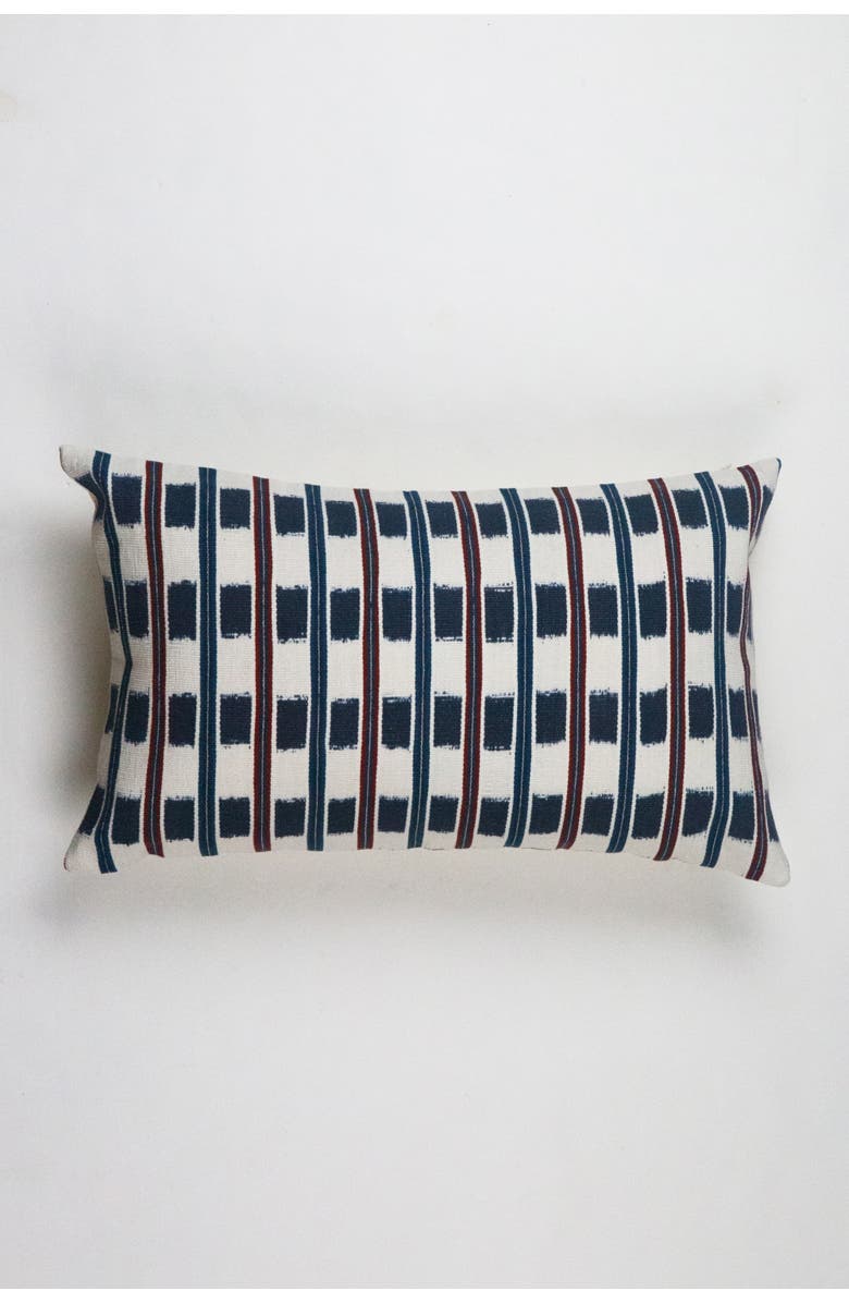 Archive New York Santiago Atitlan  Jaspe Handwoven Throw Pillow, Alternate, color, Blue