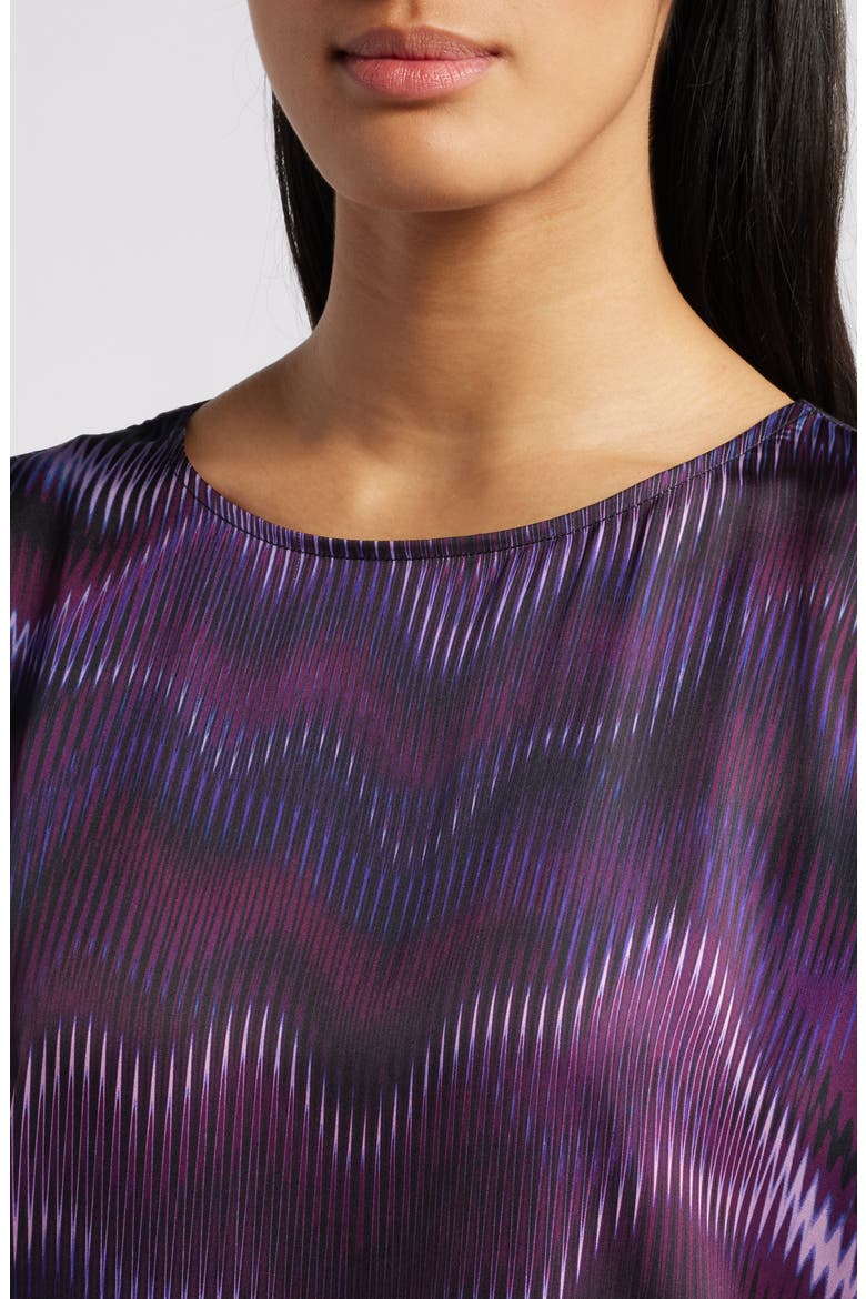 Abstract Print Short Sleeve Top, Alternate, color, DEEP PLUM MULTI