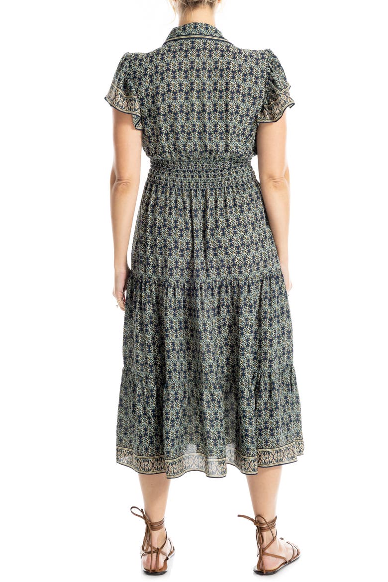 Floral Tie Front Shirtdress, Alternate, color, NAVY NOUVEAU MINI LILIES