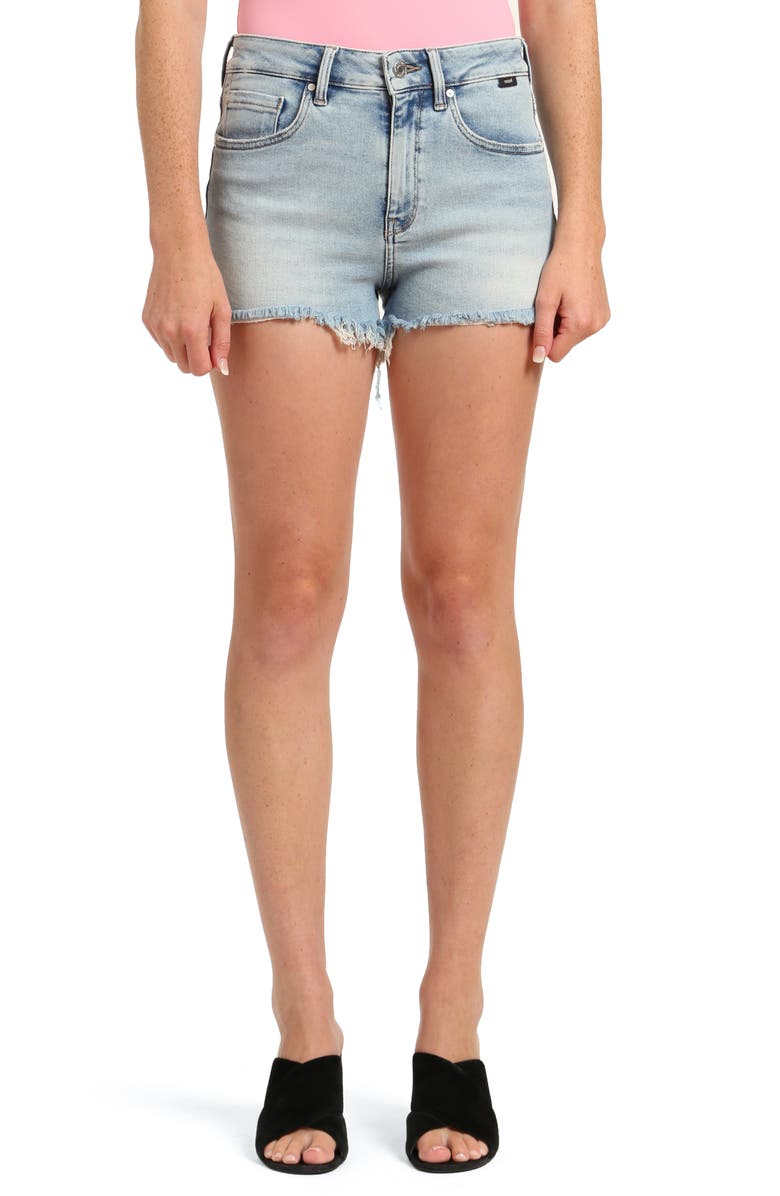 Mavi Jeans Rosie High Waist Cutoff Denim Shorts, Main, color,