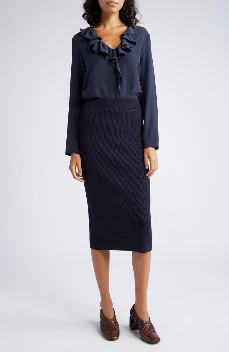 Max Mara Studio Ginosa Cable Knit Pencil Skirt, Alternate, color, 