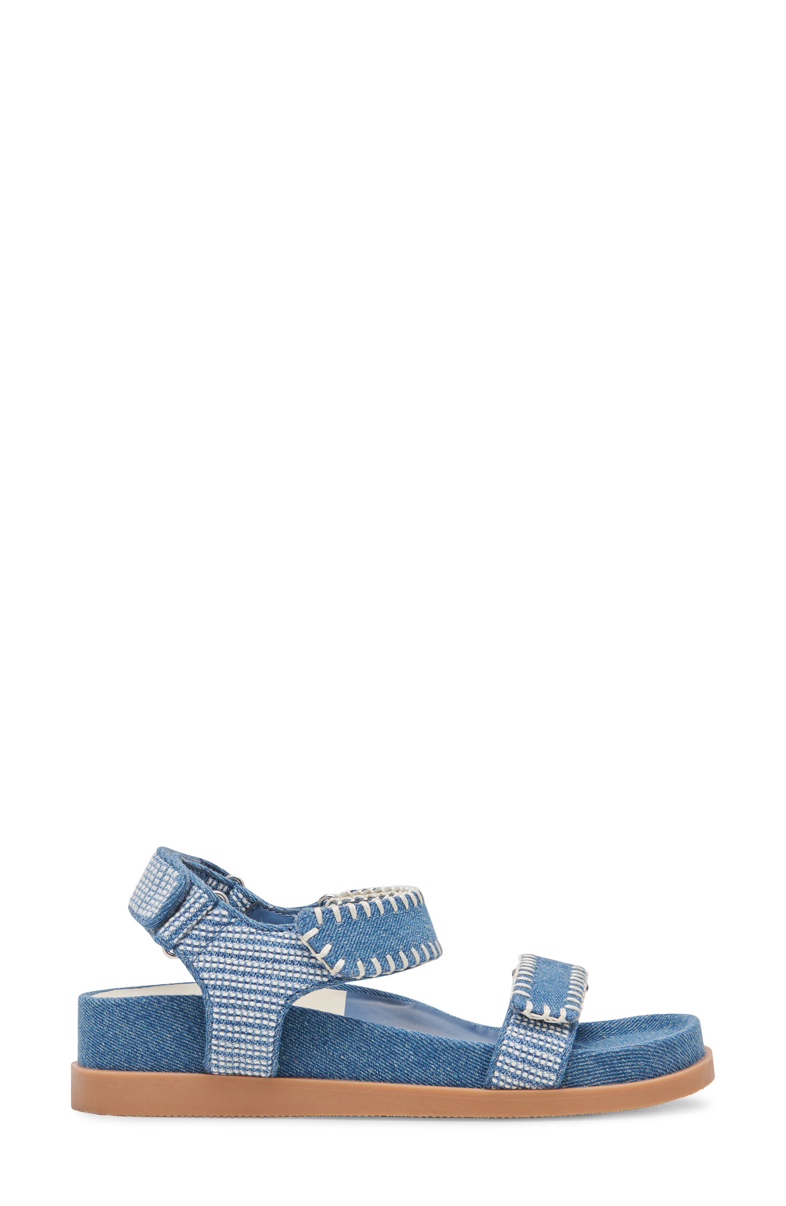 Dolce Vita Senora Stitched Sandal, Alternate, color, Blue Multi