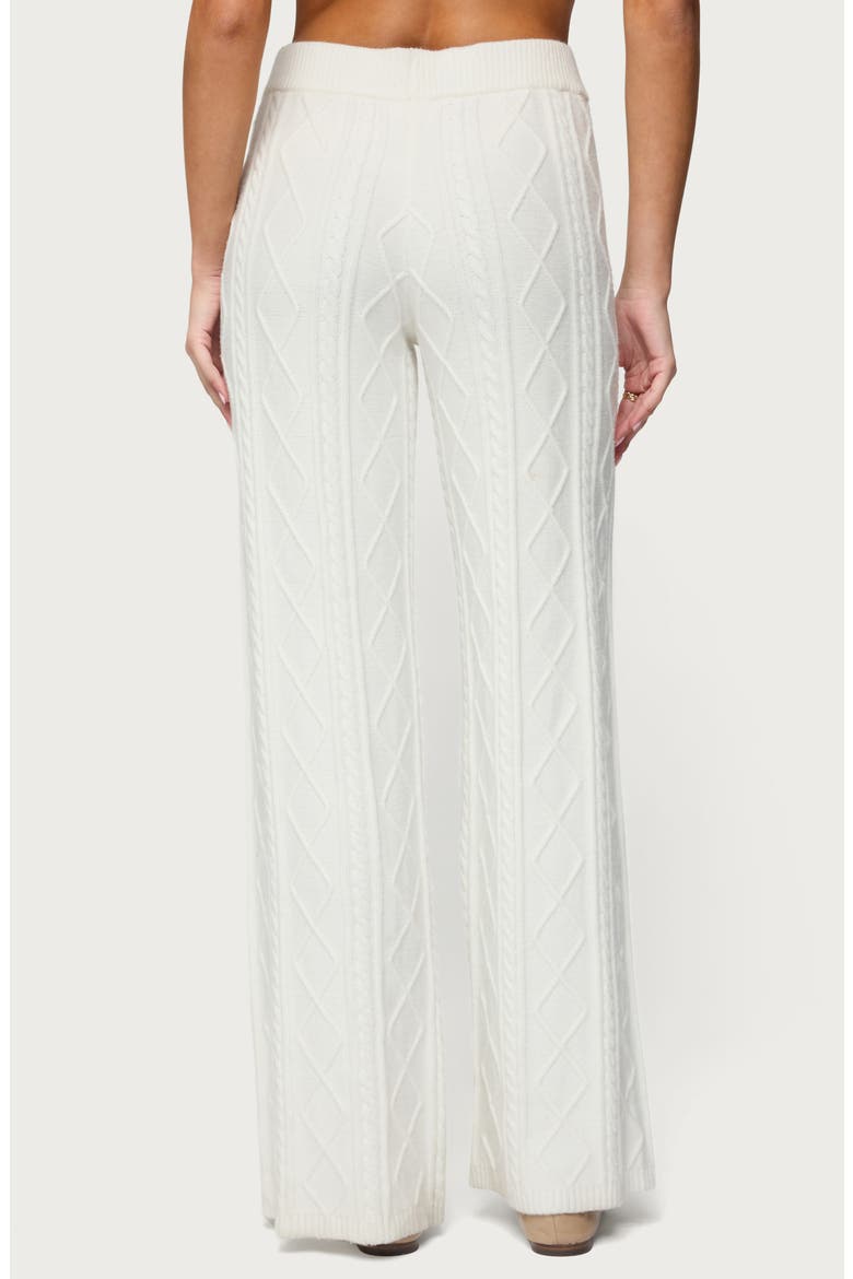 Louise Cable Knit Straight Leg Pants, Alternate, color, WHITE