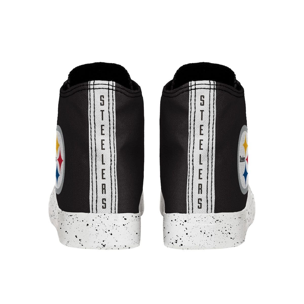 FOCO Men's FOCO Pittsburgh Steelers Paint Splatter High Top Sneakers, Alternate, color, 