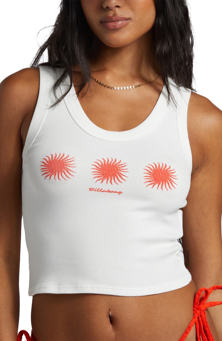 Billabong On Repeat Rib Crop Graphic Tank, Alternate, color, 