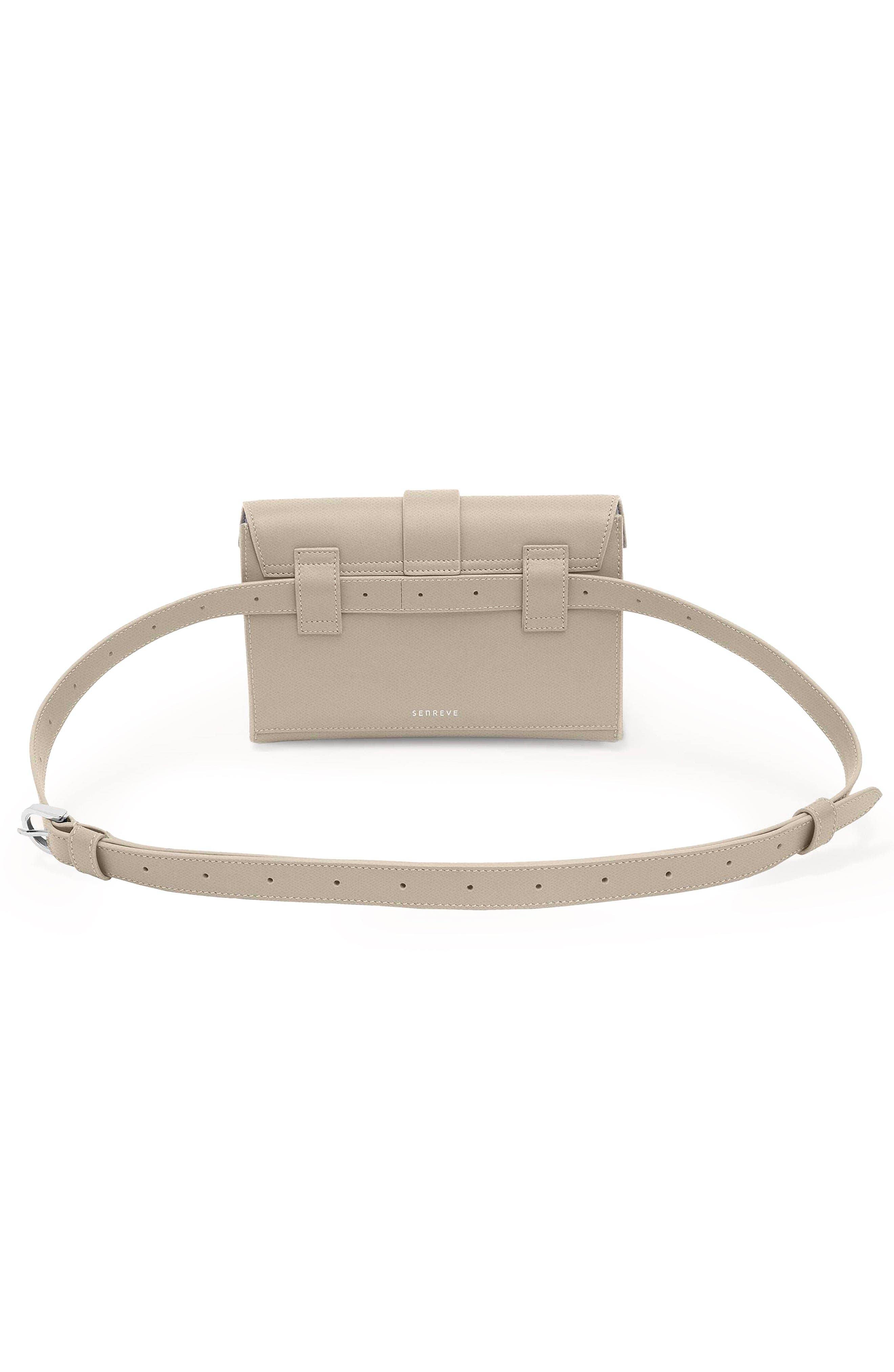 SENREVE Aria Belt Bag Pebbled Leather 5-Way Convertible Handbag, Alternate, color, Sand