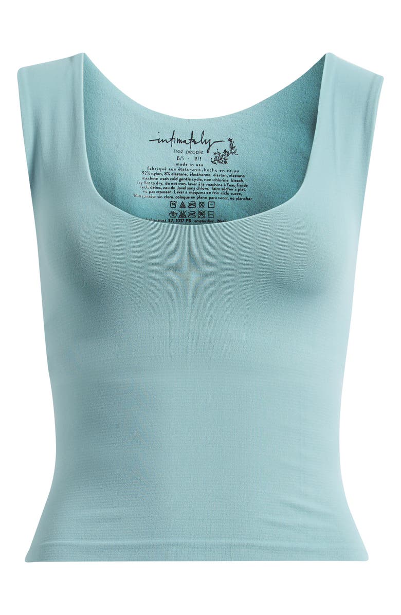 Free People Clean Lines Seamless Crop Muscle Tank, Main, color, Mineral Blue