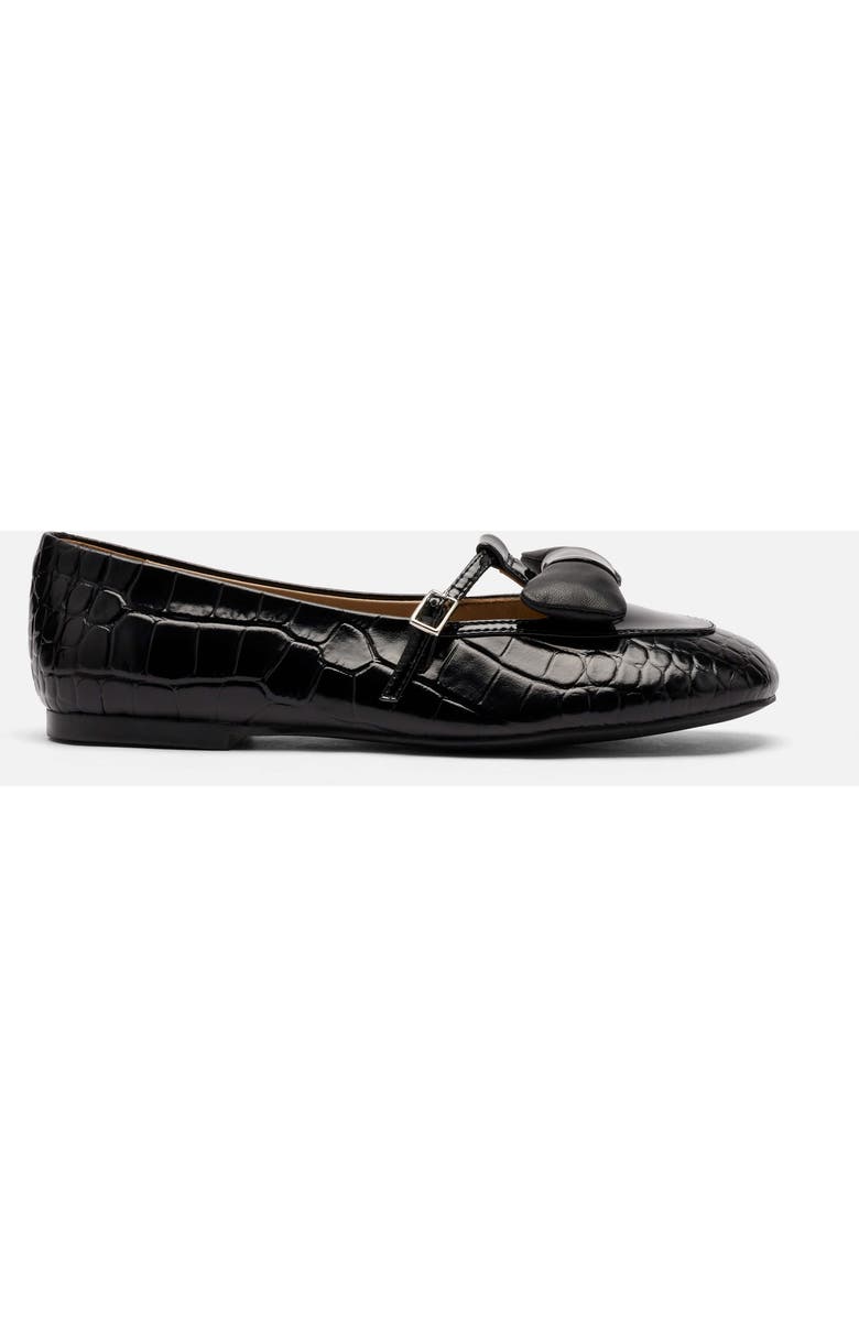 MARC NOLAN Mina Leather Mary Jane Flats, Main, color, Black Croc