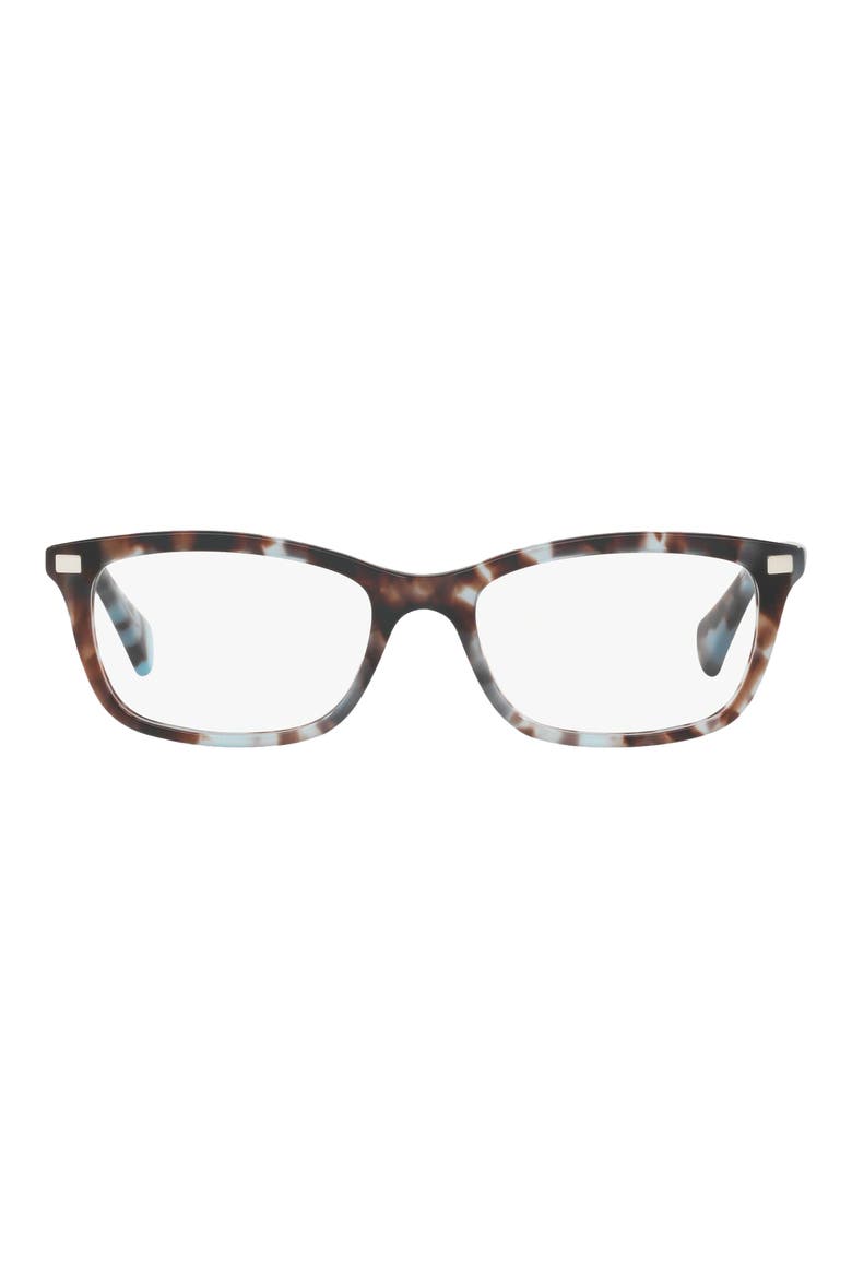 53mm Rectangular Optical Glasses, Main, color, TORT BLUE