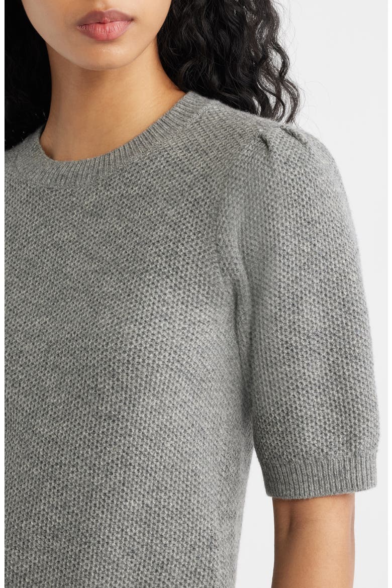 Puff Sleeve Textured Sweater, Alternate, color, HEATHER PEWTER