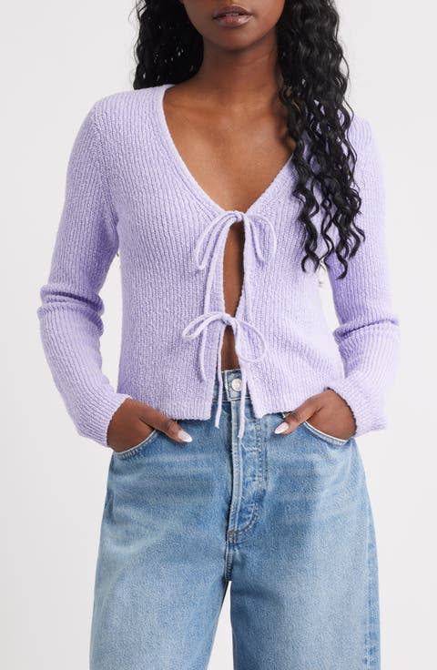 Tie Front Cotton Cardigan