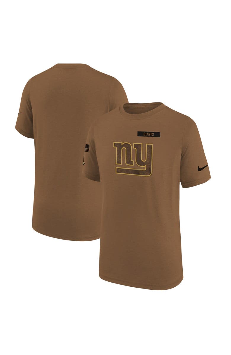 Nike Youth Nike  Brown New York Giants 2023 Salute to Service Legend T-Shirt, Main, color, 