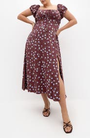 City Chic Abbie Floral Print Midi Dress