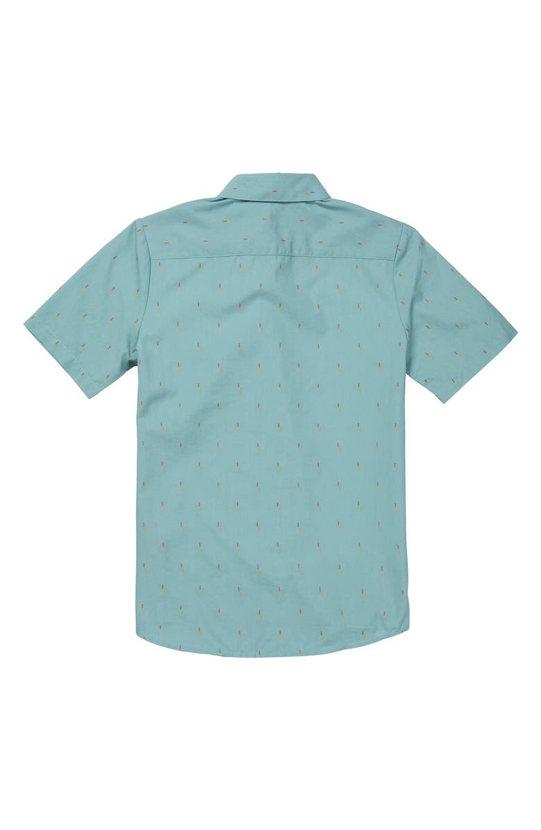 Volcom Kids' Graffen Geo Pattern Short Sleeve Button-Up Shirt, Alternate, color,