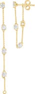 EFFY 14K Yellow Gold White Topaz Linear Drop Earrings