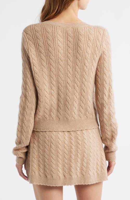 Loveshackfancy Eugenie Cable Knit Cashmere & Wool Cardigan In Multi