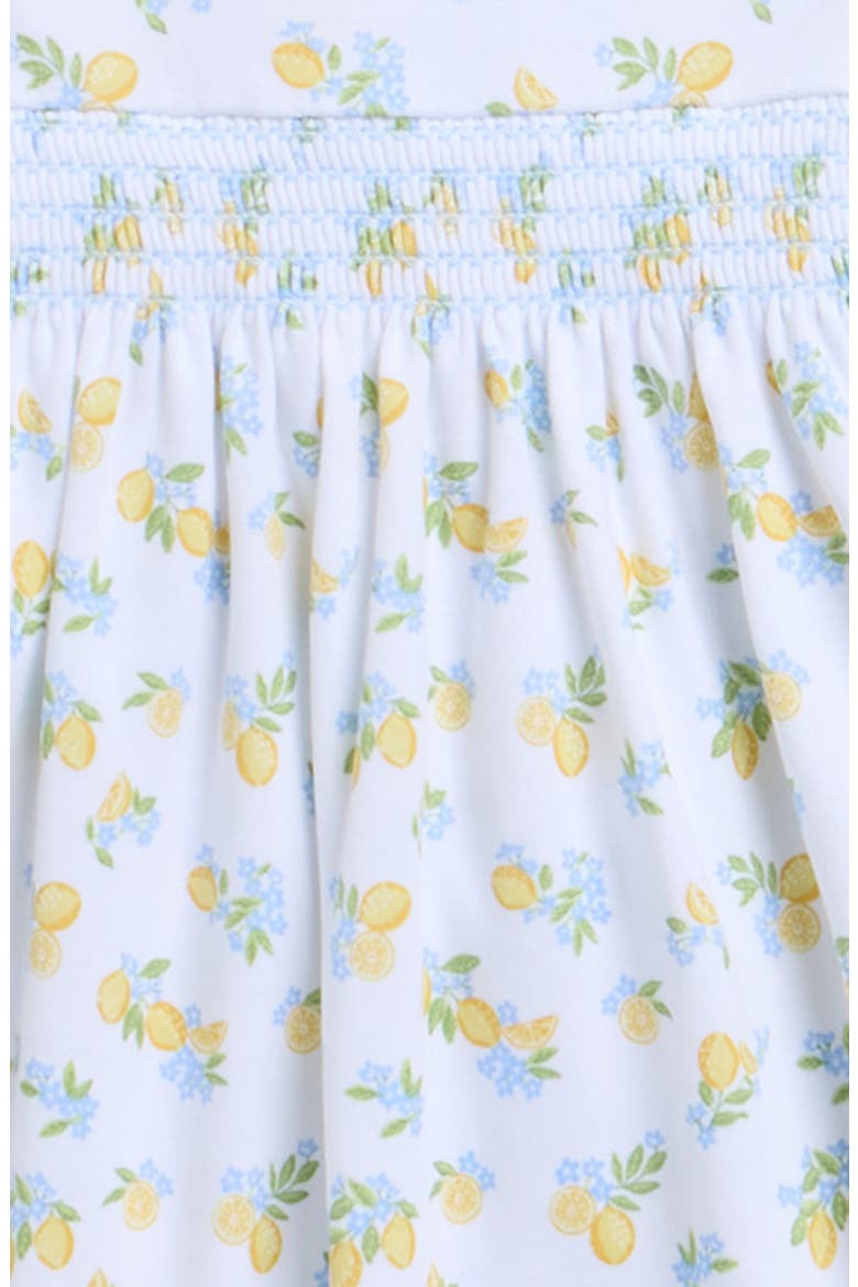 Lemmon Blossoms Print Pima Cotton Dress & Bloomers Set, Alternate, color, BLUE MULTI