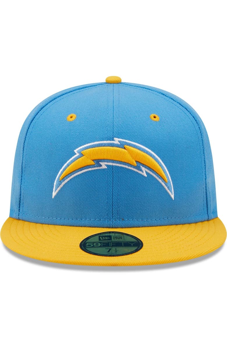 New Era Men's New Era Powder Blue/Gold Los Angeles Chargers Flipside 59FIFTY Fitted Hat, Alternate, color,