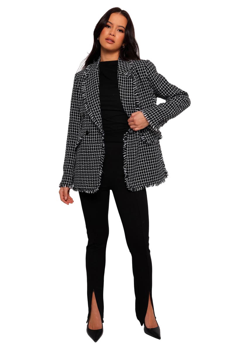 Petal & Pup Rocco Tweed Blazer, Alternate, color, Black/ White