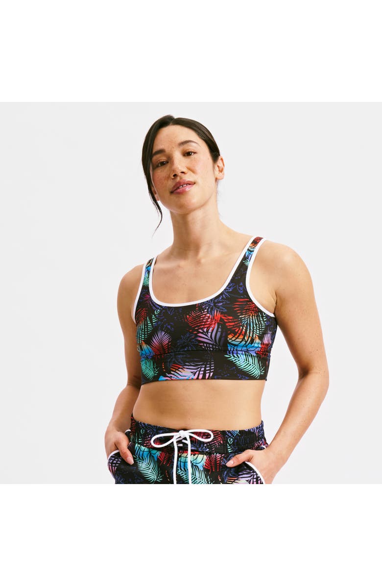 TomboyX Straight Up Longline Bikini Top, Main, color, Palm Dreams