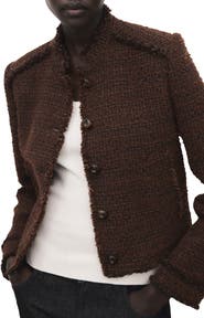MANGO Fray Tweed Jacket