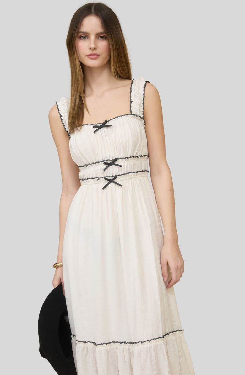 Blu Pepper Contrast Bow Midi Dress, Alternate, color, Ivory