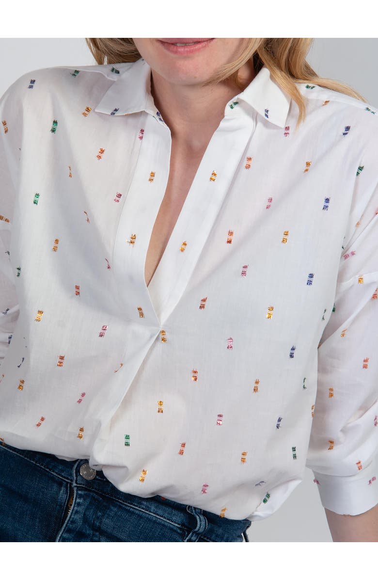 Cape Cove Spot Relaxed Blouse, Alternate, color, Ivory