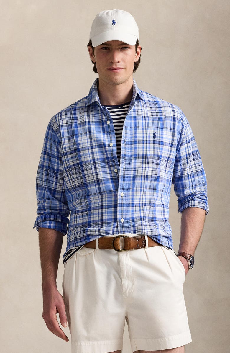Polo Ralph Lauren Plaid Classic Fit Oxford Button-Up Shirt, Alternate, color, 6684A Blue Multi