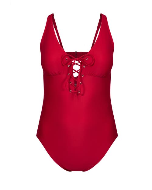 Adore Me Evangeline Swimwear One-piece In Dark Red