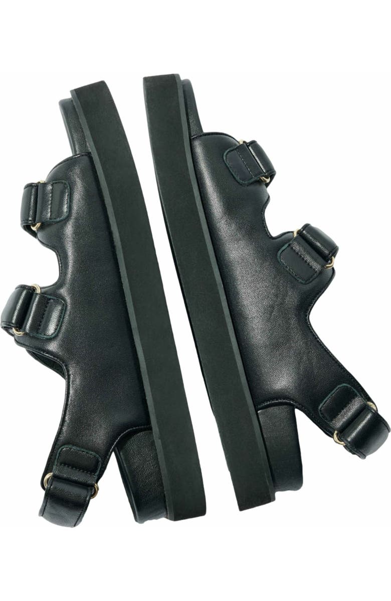 maje Flat leather sandals, Alternate, color,