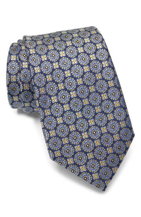 Medallion Jacquard Silk Tie