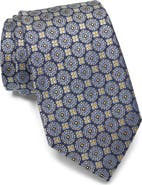 Duchamp Medallion Jacquard Silk Tie
