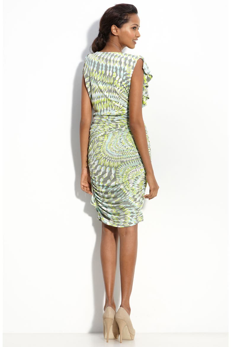Side Drape Jersey Sheath Dress, Alternate, color, AQUA/ LIGHT GREEN