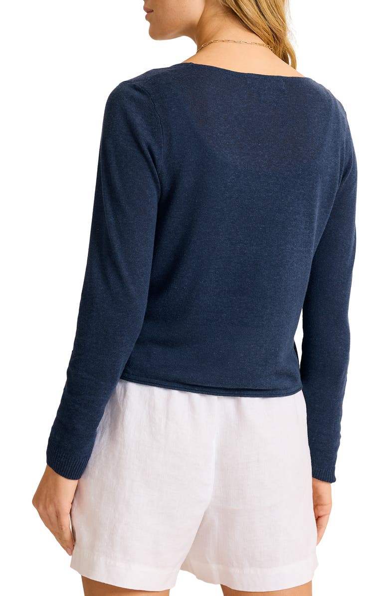 Tommy Bahama Adeline Linen Blend Jersey Cardigan, Alternate, color, Coastline