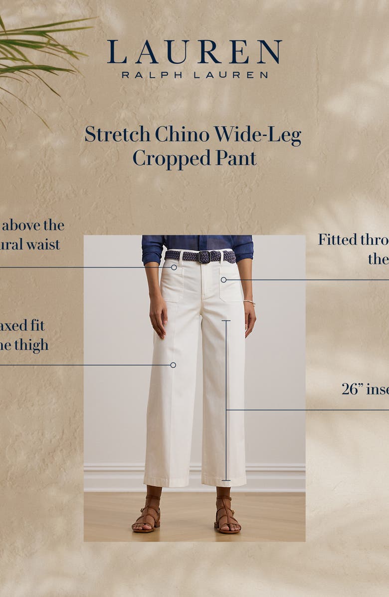 Lauren Ralph Lauren Stretch Cotton Twill Crop Pants, Alternate, color, White