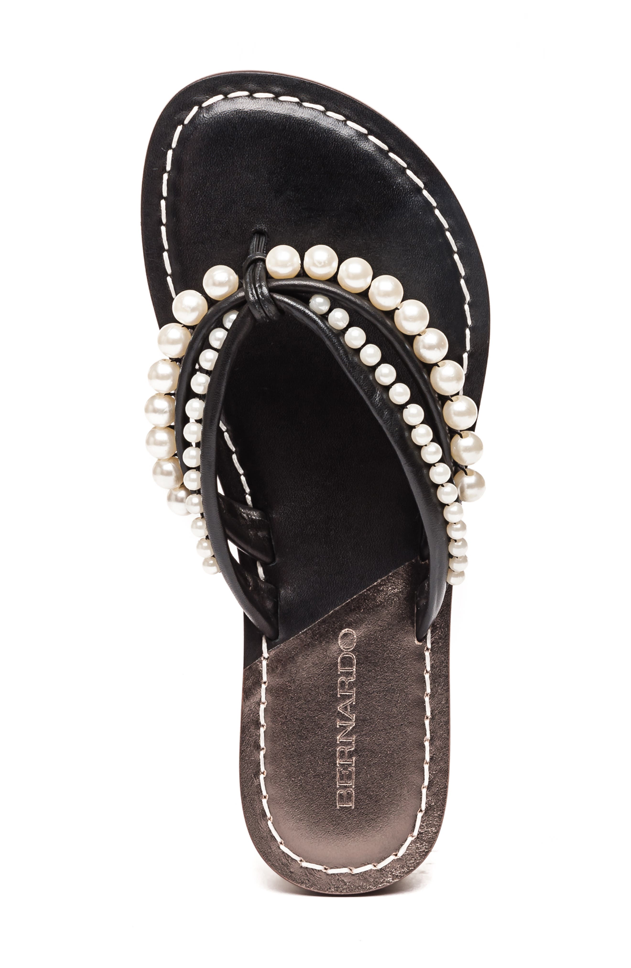 Bernardo Footwear Miami Imitation Pearl Flip Flop, Alternate, color, 