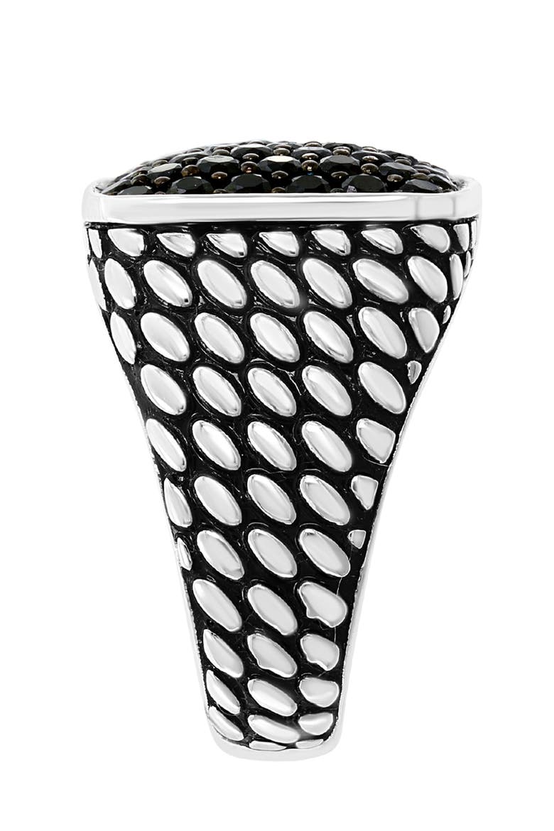 Sterling Silver Black Spinel Pavé Ring, Alternate, color, Sterling Silver