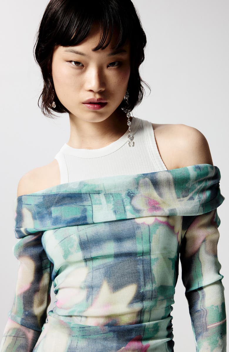 Desigual Floral Long Sleeve Dress 
Tank Dress Set, Alternate, color, 