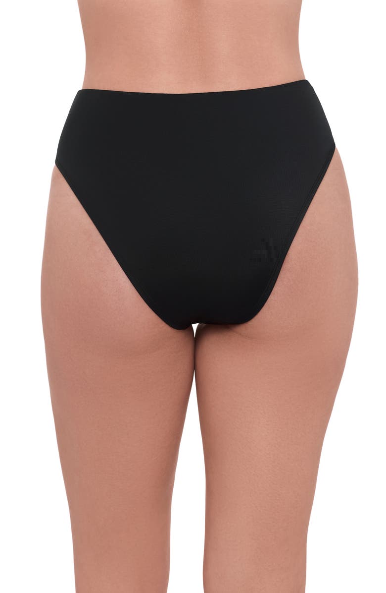 S3 Apparel Cinch Front High Cut Bikini Bottom, Alternate, color, Onyx Black