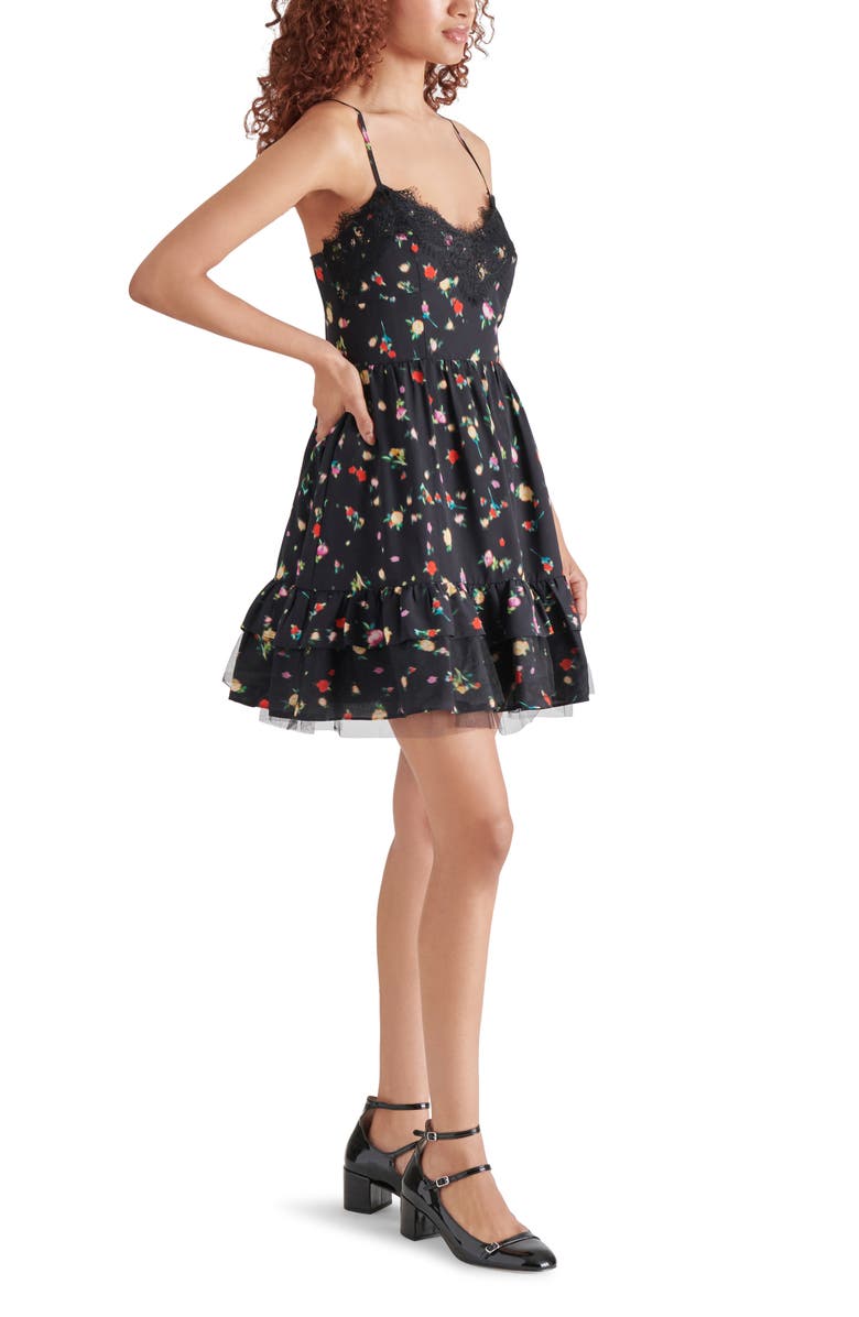 Steve Madden Yasmina Floral Print Georgette Fit & Flare Dress, Alternate, color, 