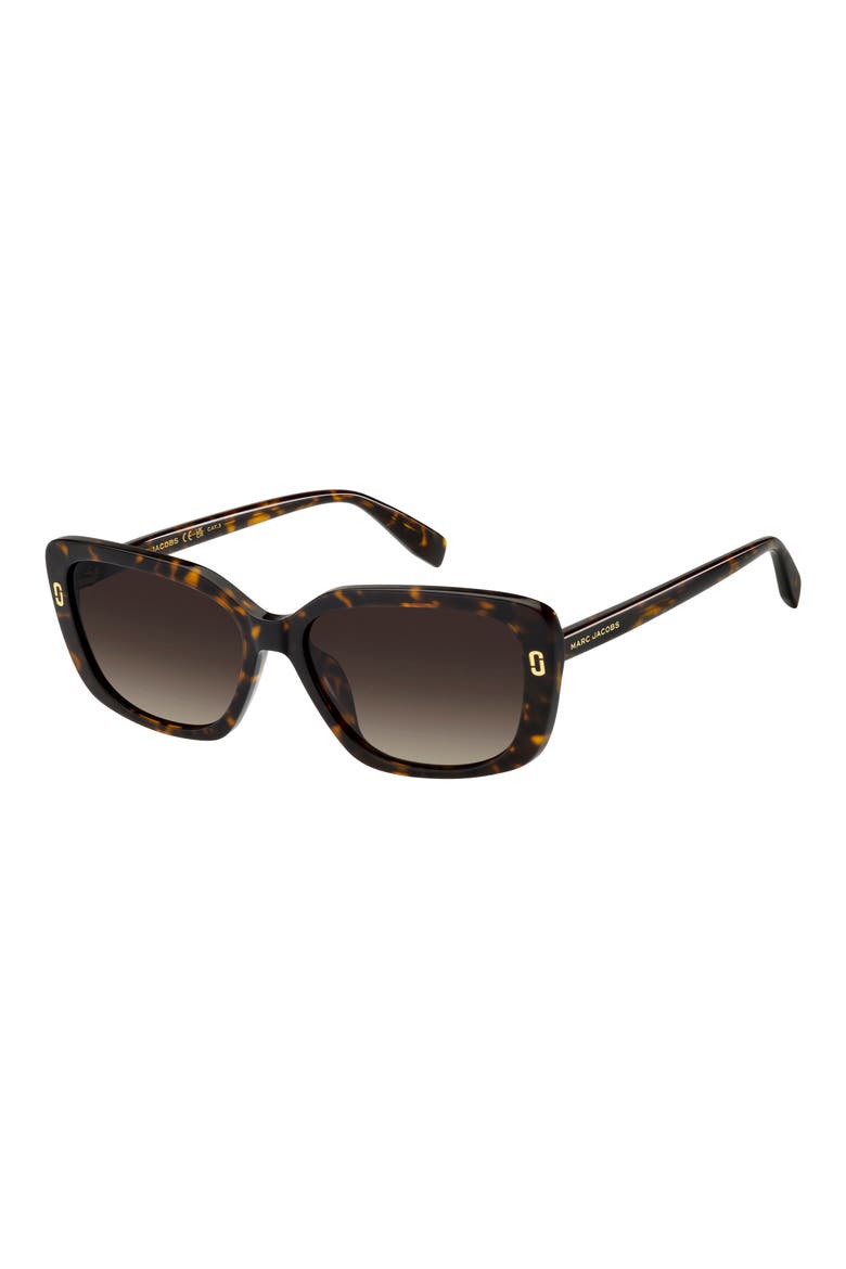 57mm Gradient Rectangular Sunglasses, Alternate, color, HAVANA/ BROWN SF
