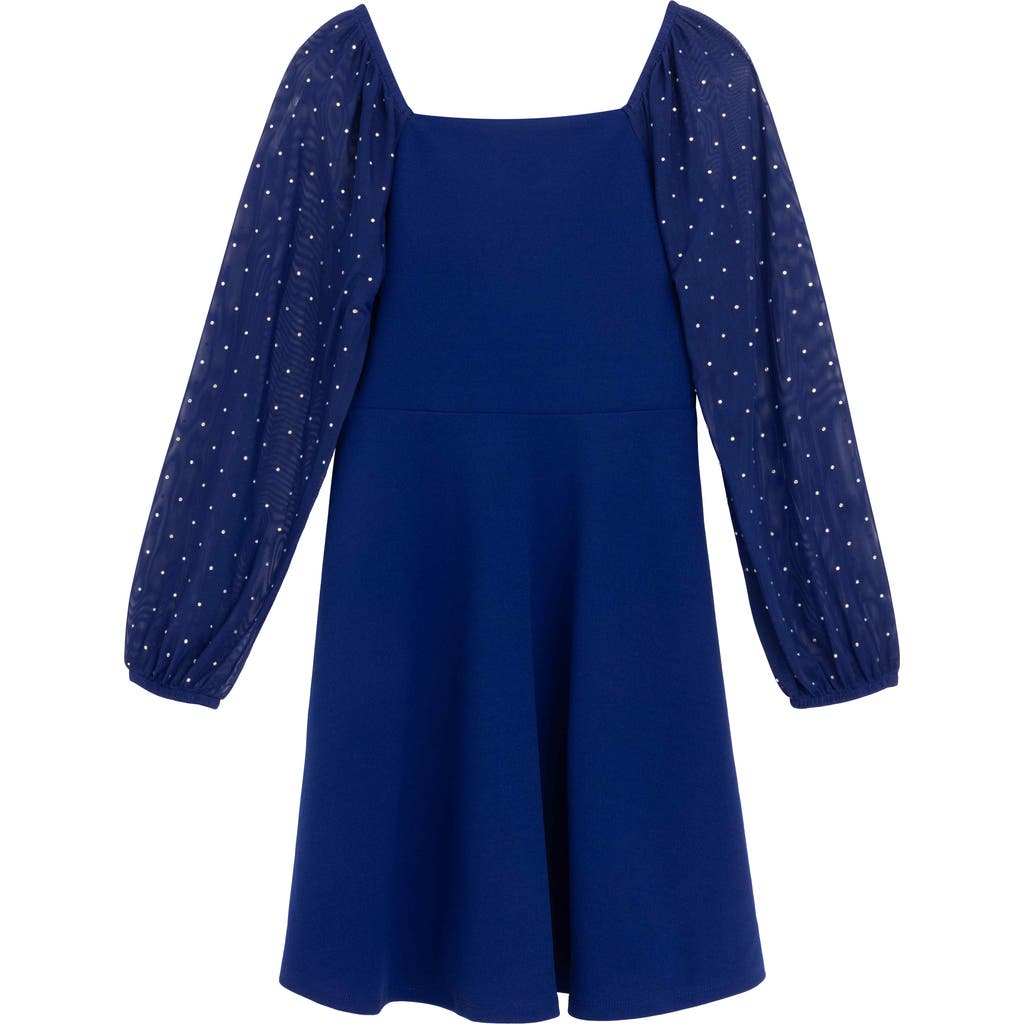 Speechless Kids' Dew Drop Scuba Party Dress In Blue