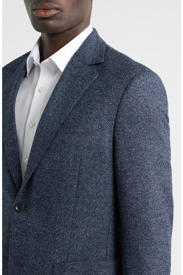 Black & Blue Slub Wool Blend Sport Coat, Alternate, color, BLACK- BLUE NIGHT MELANGE